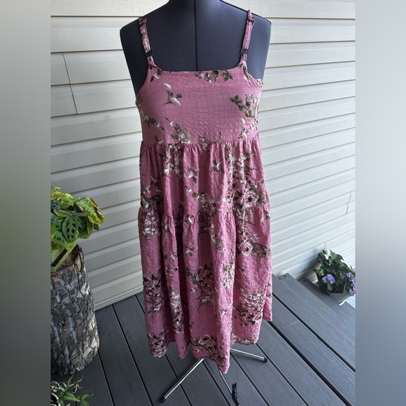 Dusty rose floral boho empire waist maxi dress - Picture 3 of 9